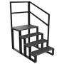 Escalier Spa 4 marches avec rampe - Noir 