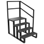 Escalier Spa 4 marches avec rampe - Noir 